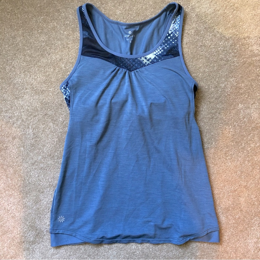 Athleta Supercharged Mesh blue Tank - Picture 1 of 3